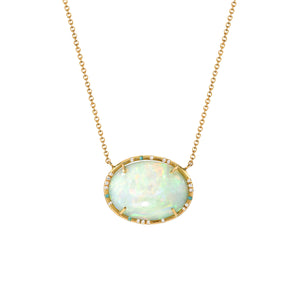 Opal Necklace with Scattered Diamonds and Paraiba