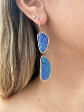 Lavender Australian Opal Earrings surrounded with Diamonds