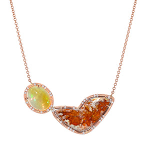 Opal Necklace with Scattered Diamonds
